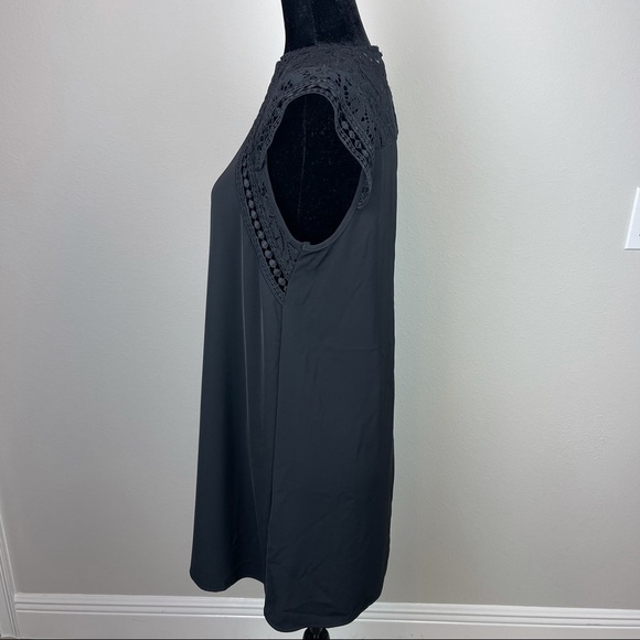 NWOT Black Zara Lace Shoulder/Cap sleeve accent Dress sleeveless size S - Picture 3 of 12